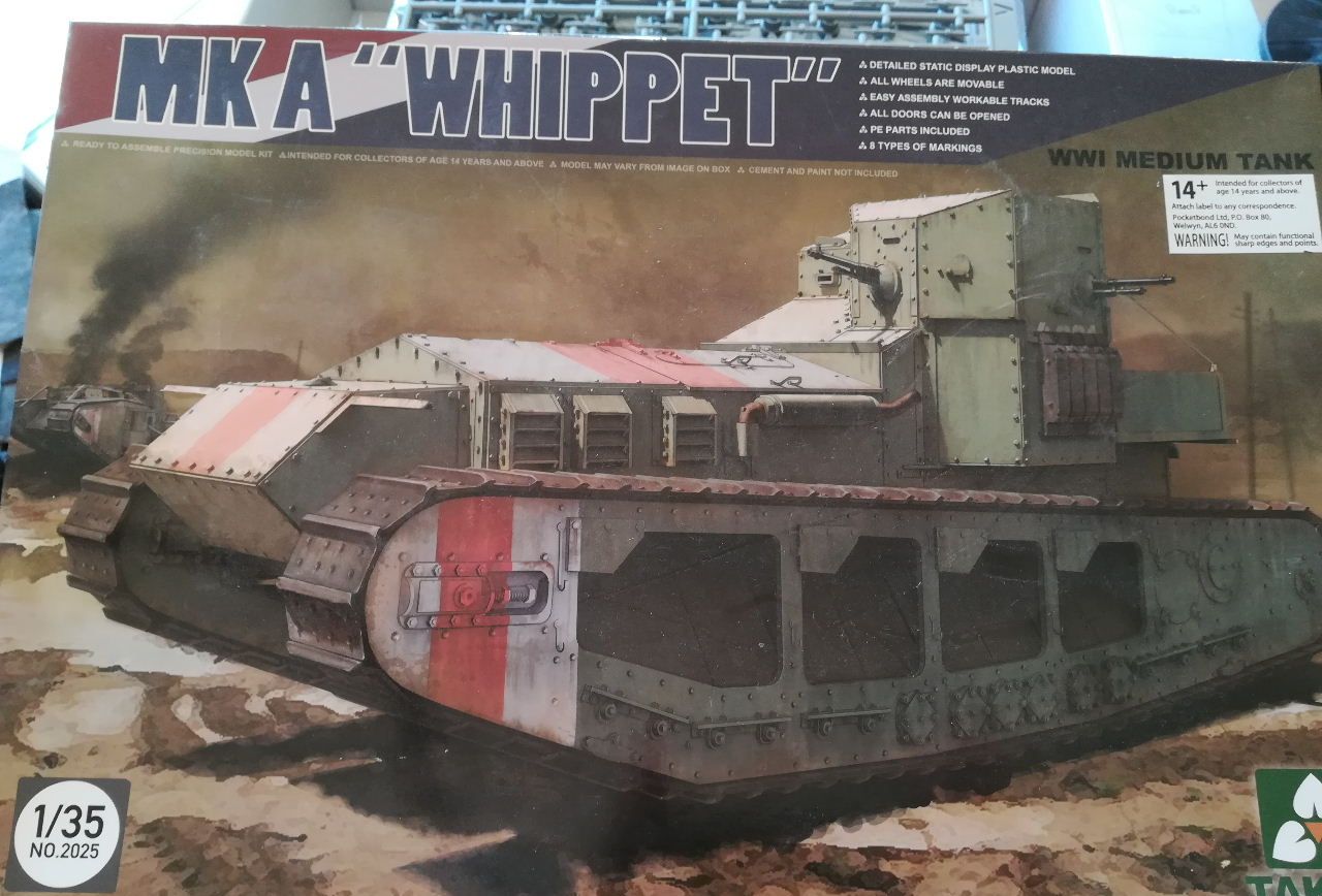British Solid Mk a Whippet 1:25 with Lasercut Parts Modelik 25/04 